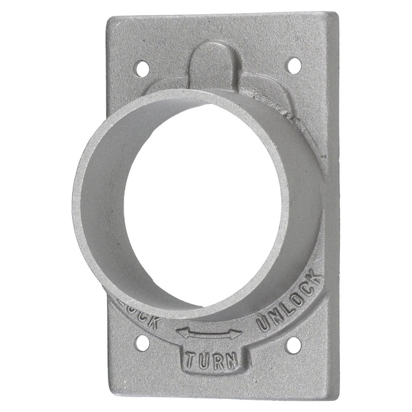 Wallplates and Boxes, Non-Weatherproof Covers, 1-Gang, 1) 50A Locking Opening, Standard Size, Cast Aluminum, Without Lift Cover